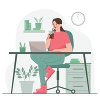 faire une pause dans le travail de bureau vecteur