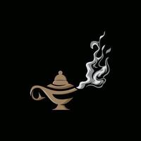 logo d'illustration de fumée de lampe vecteur