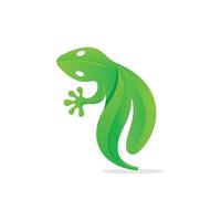 logo de l'écologie de la nature feuille de lézard vecteur