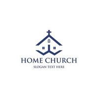 logo moderne simple de l'église à la maison vecteur