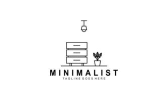 logo de meubles minimalistes, vecteur de logo de meubles d'art en ligne