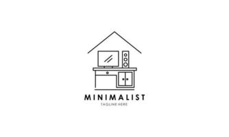 logo de meubles minimalistes, vecteur de logo de meubles d'art en ligne