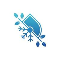logo de l'écologie de la nature des feuilles de glace vecteur