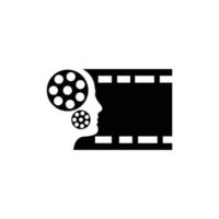 logo créatif de bande de film humain tête vecteur