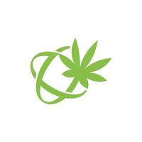 logo créatif moderne d'atome de cannabis vecteur