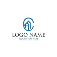 lettre c home realty simple logo vecteur