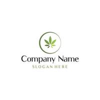 logo nature simple bien-être cannabis vecteur