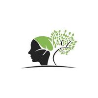 logo de l'écologie humaine de l'arbre à tête vecteur