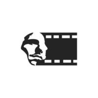 tête humaine cinéma film illustration logo vecteur