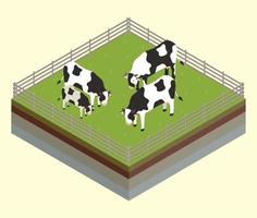 clôture et vaches vecteur