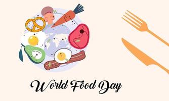 vecteur d'illustration de la journée mondiale de l'alimentation dessiné à la main