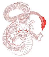 dragon chinois rouge vecteur
