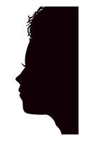 femme, tête, profil, silhouette vecteur