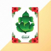 beau vert ganesh chaturthi carte brochure concept fond vecteur