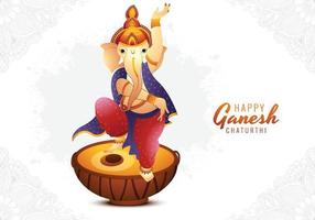 joyeux ganesh chaturthi fond de carte de fête religieuse indienne vecteur