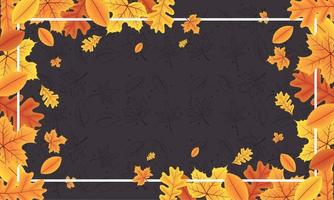 cadre rectangle de la saison d'automne vecteur