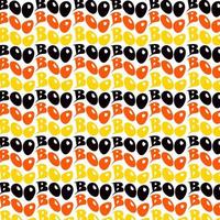 motif halloween boo orange jaune noir typographie mot design pour tasses, t-shirt, emballage, emballage, cadeau, cartes, salutation, étiquette, vecteur