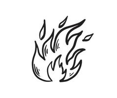 feu de joie, illustration dessinée à la main, flamme, brûlant. vecteur