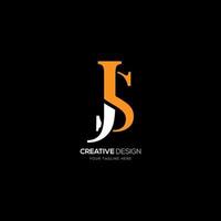 conception de lettre js logo monogramme élégant vecteur