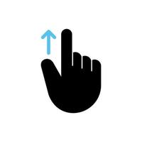 icône de balayage de doigt vers le haut, vecteur, illustration. vecteur