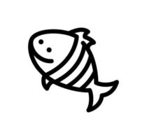 icône linéaire de poisson, vecteur et illustration.