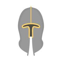 casque militaire guerrier armure symbole équipement de signe noir. icône de vecteur de munitions de masque de visage de métal d'acier d'histoire