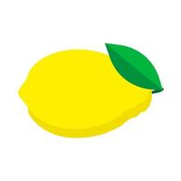 icône plate de vecteur de fruits mûrs jaunes naturels de citron. aigre agrumes ingrédient alimentaire isolé blanc