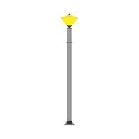 lampe de lumière jaune de rue poteau d'éclairage de vecteur de ville. urbain vieux extérieur icône équipement autoroute