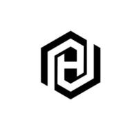 lettre h avec hexagone icône vecteur logo modèle illustration design pro vecteur