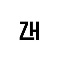 lettre initiale zh icône vecteur logo modèle illustration conception pro vecteur