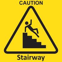 panneau d'avertissement escalier glissant vecteur