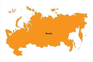 carte vectorielle de la russie orange vecteur