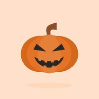 illustration plate de citrouille d'halloween avec une expression de sourire effrayant vecteur