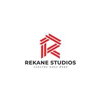 lettre initiale abstraite rs ou logo sr en couleur rouge isolé sur fond blanc appliqué pour le logo du studio d'enregistrement également adapté pour les marques ou les entreprises ont le nom initial sr ou rs. vecteur