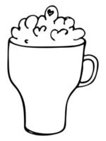 illustration mignonne de milk-shake. clipart de tasse simple. jolie boisson doodle vecteur