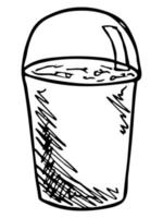 jolie tasse d'eau, de milkshake, de jus ou de soda. illustration de boisson. clipart cocktail simple vecteur