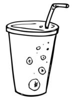 jolie tasse d'eau, de milkshake, de jus ou de soda. illustration de boisson. clipart cocktail simple vecteur