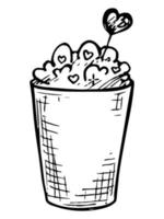illustration mignonne de milk-shake. clipart de tasse simple. jolie boisson doodle vecteur