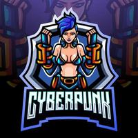 mascotte cyberpunk. création de logo esport vecteur