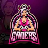 conception de mascotte de logo esport gamer vecteur