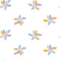 motif floral coloré sans soudure. plantes abstraites dessinées à la main minimalistes sur fond blanc vecteur