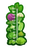 salade de chou de la ferme, compteur de croissance du tableau de hauteur des enfants vecteur