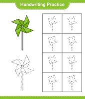 pratique de l'écriture manuscrite. tracer des lignes de moulinets. jeu éducatif pour enfants, feuille de calcul imprimable, illustration vectorielle vecteur