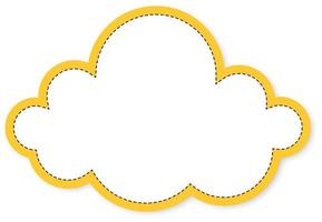 autocollant nuage blanc isolé sur bulle jaune. illustration vectorielle vecteur