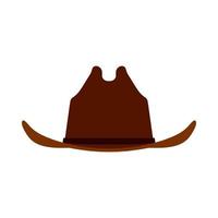 icône de vue de face marron chapeau de cowboy. personne mâle agriculteur traditionnel vêtements silhouette de shérif de rodéo occidental. vecteur