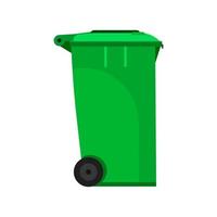 icône de vue latérale vectorielle verte de poubelle de rue. concept d'élimination des déchets écologiques. poubelle de l'industrie vecteur