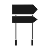 panneau de signalisation trafic blan illustration vectorielle solide noir. symbole de direction de l'information de la rue blanche isolée vecteur