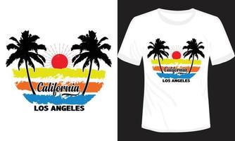 californie los angeles t-shirt design illustration vectorielle vecteur