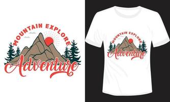 conception de t-shirt d'aventure en montagne vecteur