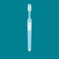 équipement d'icône vectorielle vue de dessus plat brosse à dents. protection médical plastique dentaire symbole traitement instrument vecteur